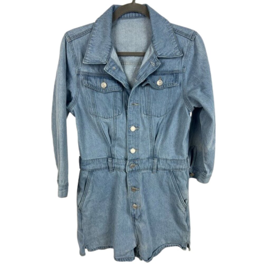 SHEIN 3/4 Sleeve Denim Romper